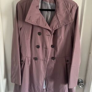 Calvin Klein Dusty Mauve Double-Breasted Trench Coat